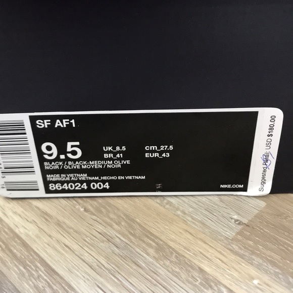 Nike SF AF 1 Suede Black Medium Olive Men’s AUTHEN - Picture 8 of 8